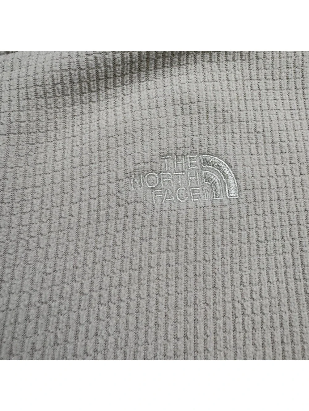 The North Face 1/4 Zip Waffle Knit Fleece Pullover Size Large White Ivory